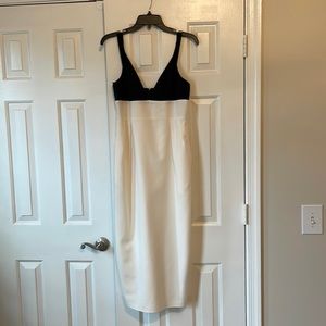 Midi length cocktail dress with pockets
